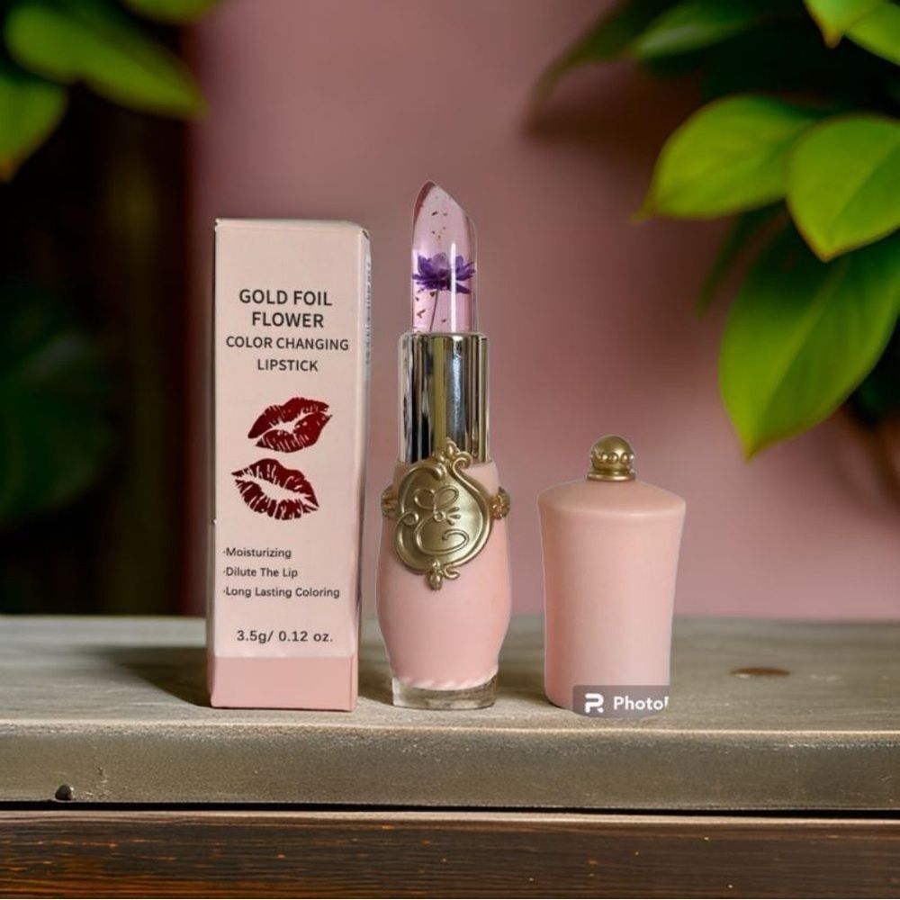 Bloom and Glow Color Changing Lip Jelly Gold Foil Flowers